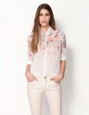 Camisa Flores em Chiffon